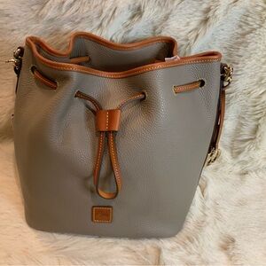 Dooney & Bourke Drawstring Handbag Purse Tote Gray NWT